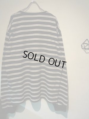 画像7: UNUSED（アンユーズド） オーバーサイズ ボーダーカットソー ブラック×ホワイト