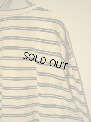 画像8: UNUSED（アンユーズド） オーバーサイズ ボーダーカットソー オフホワイト×グリーン