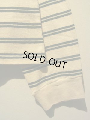 画像6: UNUSED（アンユーズド） オーバーサイズ ボーダーカットソー オフホワイト×グリーン