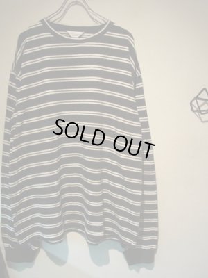 画像2: UNUSED（アンユーズド） オーバーサイズ ボーダーカットソー ブラック×ホワイト