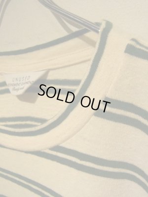 画像5: UNUSED（アンユーズド） オーバーサイズ ボーダーカットソー オフホワイト×グリーン