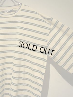 画像3: UNUSED（アンユーズド） オーバーサイズ ボーダーカットソー オフホワイト×グリーン