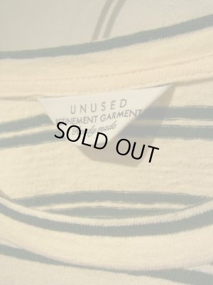 画像4: UNUSED（アンユーズド） オーバーサイズ ボーダーカットソー オフホワイト×グリーン