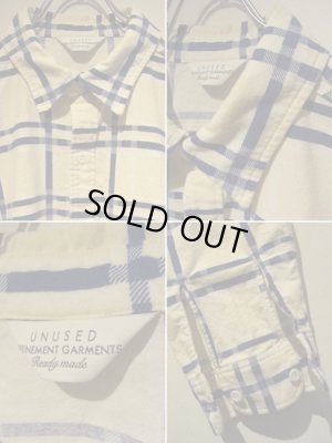 画像4: UNUSED（アンユーズド） プリントフランネルシャツ ホワイト×ブルー