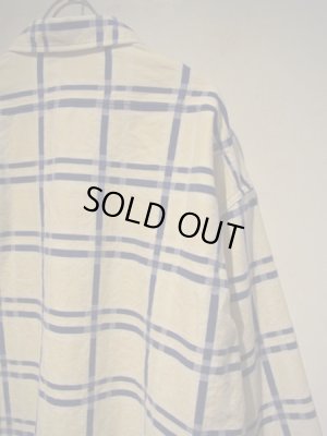 画像7: UNUSED（アンユーズド） プリントフランネルシャツ ホワイト×ブルー
