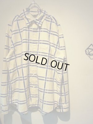 画像2: UNUSED（アンユーズド） プリントフランネルシャツ ホワイト×ブルー