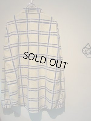 画像6: UNUSED（アンユーズド） プリントフランネルシャツ ホワイト×ブルー