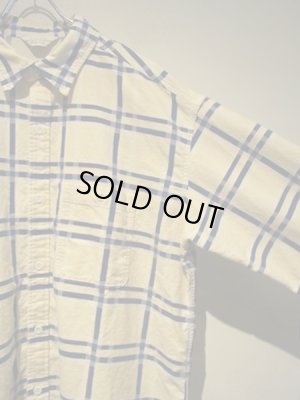 画像3: UNUSED（アンユーズド） プリントフランネルシャツ ホワイト×ブルー