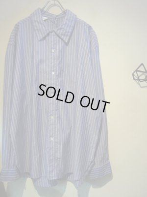 画像2: UNUSED（アンユーズド） オーバーサイズ ストライプシャツ ブルー