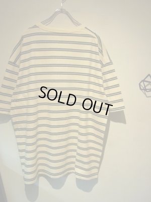 画像7: UNUSED（アンユーズド） ツイストボーダーTシャツ オフホワイト×グリーン