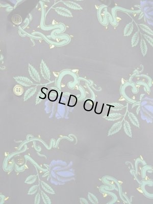 画像6: UNUSED（アンユーズド） フローラルプリント レーヨンシャツ ネイビー