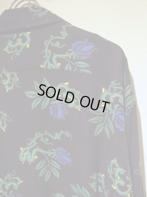 画像10: UNUSED（アンユーズド） フローラルプリント レーヨンシャツ ネイビー