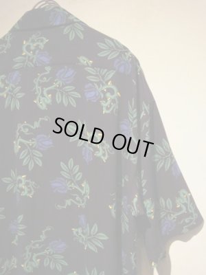 画像9: UNUSED（アンユーズド） フローラルプリント ショートスリーブレーヨンシャツ ネイビー