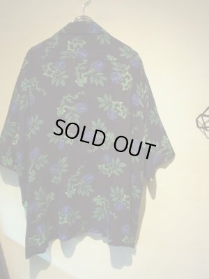 画像8: UNUSED（アンユーズド） フローラルプリント ショートスリーブレーヨンシャツ ネイビー