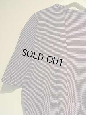 画像7: UNUSED（アンユーズド） カシミアミックス ボーダーTシャツ パープル×ホワイト