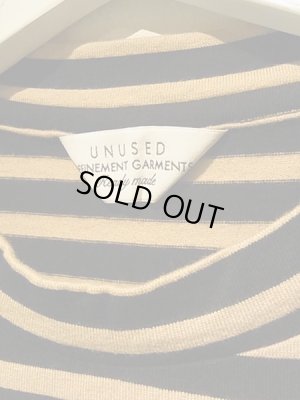 画像4: UNUSED（アンユーズド） ロングスリーブ ボーダーTシャツ ブラック×ベージュ