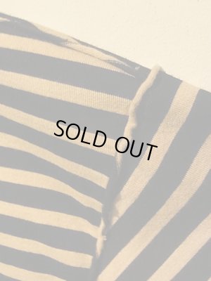 画像6: UNUSED（アンユーズド） ロングスリーブ ボーダーTシャツ ブラック×ベージュ