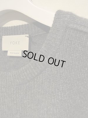 画像4: YOKE（ヨーク） 7G アルパカウールカーディガンリブステッチニット ヘザーグレー