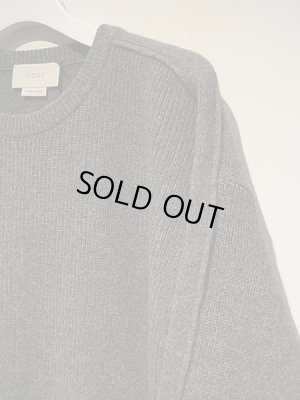 画像3: YOKE（ヨーク） 7G アルパカウールカーディガンリブステッチニット ヘザーグレー