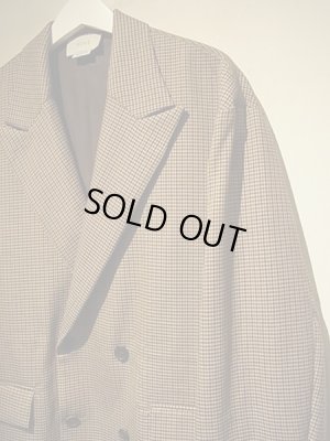 画像3: YOKE（ヨーク） 5カラーズプレイドウール ルーズダブルブレステッドジャケット ベージュプレイド