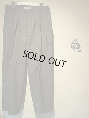 画像2: YOKE（ヨーク） 5カラーズプレイドウール 1タックワイドトラウザーズ グレープレイド