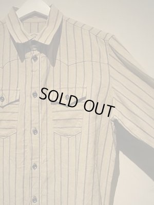 画像3: ユーロ イタリアンヘビーリネンストライプシャツ ベージュ