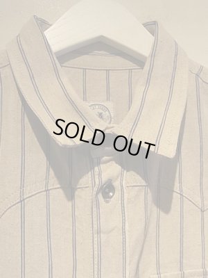 画像4: ユーロ イタリアンヘビーリネンストライプシャツ ベージュ