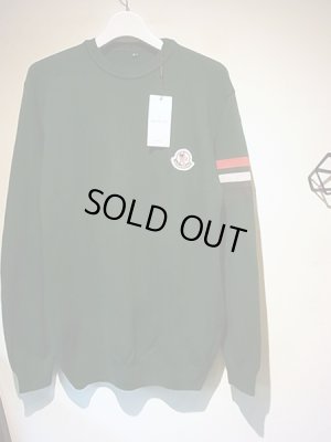 画像2: デッドストック MONCLER（モンクレー） 袖ライン 鹿の子セーター グリーン