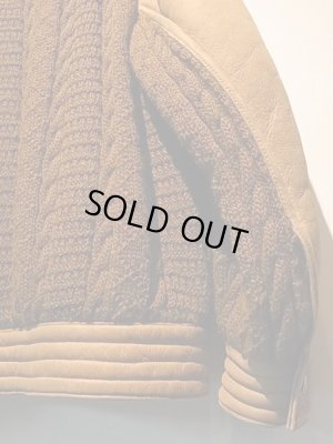 画像11: ユーロヴィンテージ イタリア製 フィッシャーマンニット×リアルムートンジャケット ブラウン