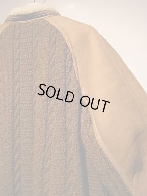 画像10: ユーロヴィンテージ イタリア製 フィッシャーマンニット×リアルムートンジャケット ブラウン