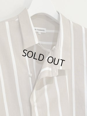 画像4: JIL SANDER（ジルサンダー） アシンメトリー ストライプシャツ ベージュ