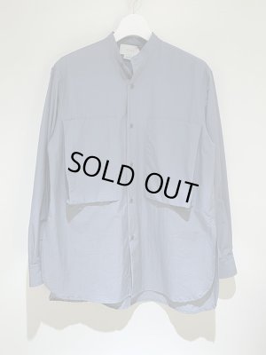 画像2: YOKE（ヨーク） バンドカラーロングシャツ ブルーグレー