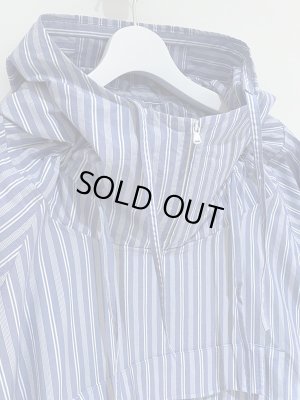 画像3: UNUSED（アンユーズド） ストライププルオーバーパーカ ブルー