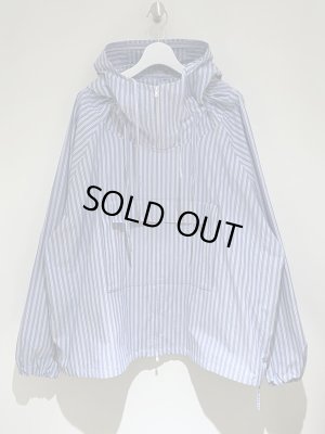 画像2: UNUSED（アンユーズド） ストライププルオーバーパーカ ブルー