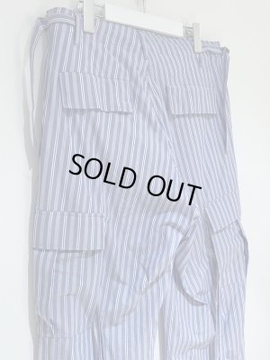 画像8: UNUSED（アンユーズド） ストライプカーゴパンツ ブルー