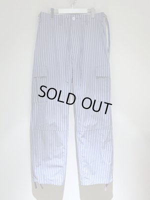 画像2: UNUSED（アンユーズド） ストライプカーゴパンツ ブルー