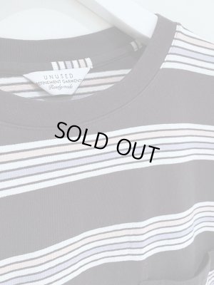 画像3: UNUSED（アンユーズド） レトロボーダーポケットTシャツ チャコールグレー