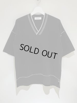 画像2: JIL SANDER（ジルサンダー） VネックニットTシャツ ブラック