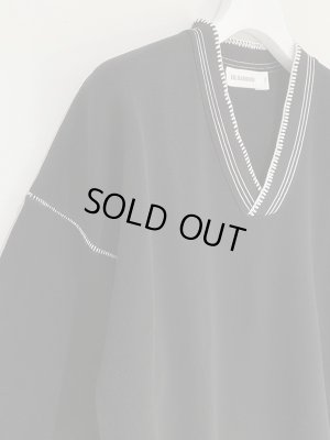 画像4: JIL SANDER（ジルサンダー） VネックニットTシャツ ブラック