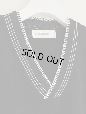 画像3: JIL SANDER（ジルサンダー） VネックニットTシャツ ブラック