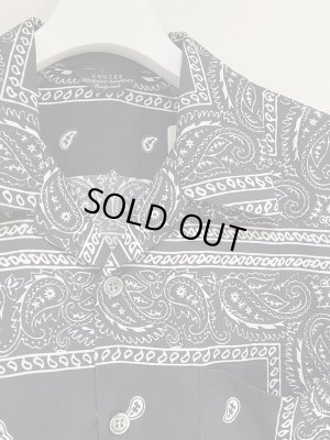 画像3: UNUSED（アンユーズド） レーヨン×シルク バンダナ柄ショートスリーブシャツ ブラック