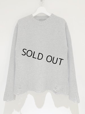 画像2: UNUSED（アンユーズド） ダメージセーター グレー