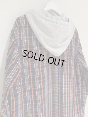画像8: UNUSED（アンユーズド） フーデッドフランネルシャツ ネイビーチェック