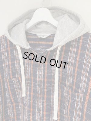 画像3: UNUSED（アンユーズド） フーデッドフランネルシャツ ネイビーチェック