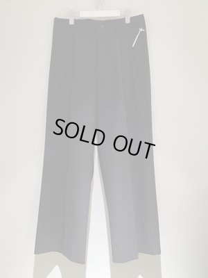 画像2: YOKE（ヨーク） 2タックワイドレッグド サイドテープトラウザーズ ブラック