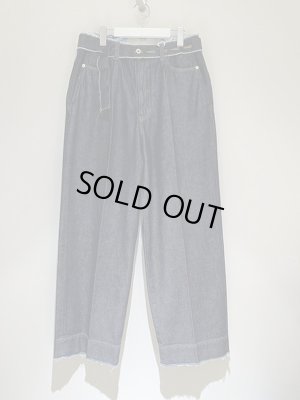 画像2: YOKE（ヨーク） カットオフワイドレッグド デニムトラウザーズ インディゴ