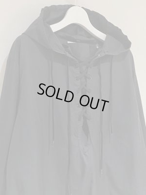 画像3: UNUSED（アンユーズド） フーデッドレースアップジャケット ブラック