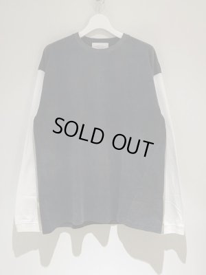 画像2: UNUSED（アンユーズド） ロングスリーブ ベースボールTシャツ ブラック×ホワイト