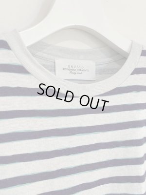 画像3: UNUSED（アンユーズド） プリントボーダーTシャツ ライトグレー×パープル