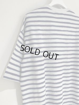 画像7: UNUSED（アンユーズド） プリントボーダーTシャツ ライトグレー×パープル